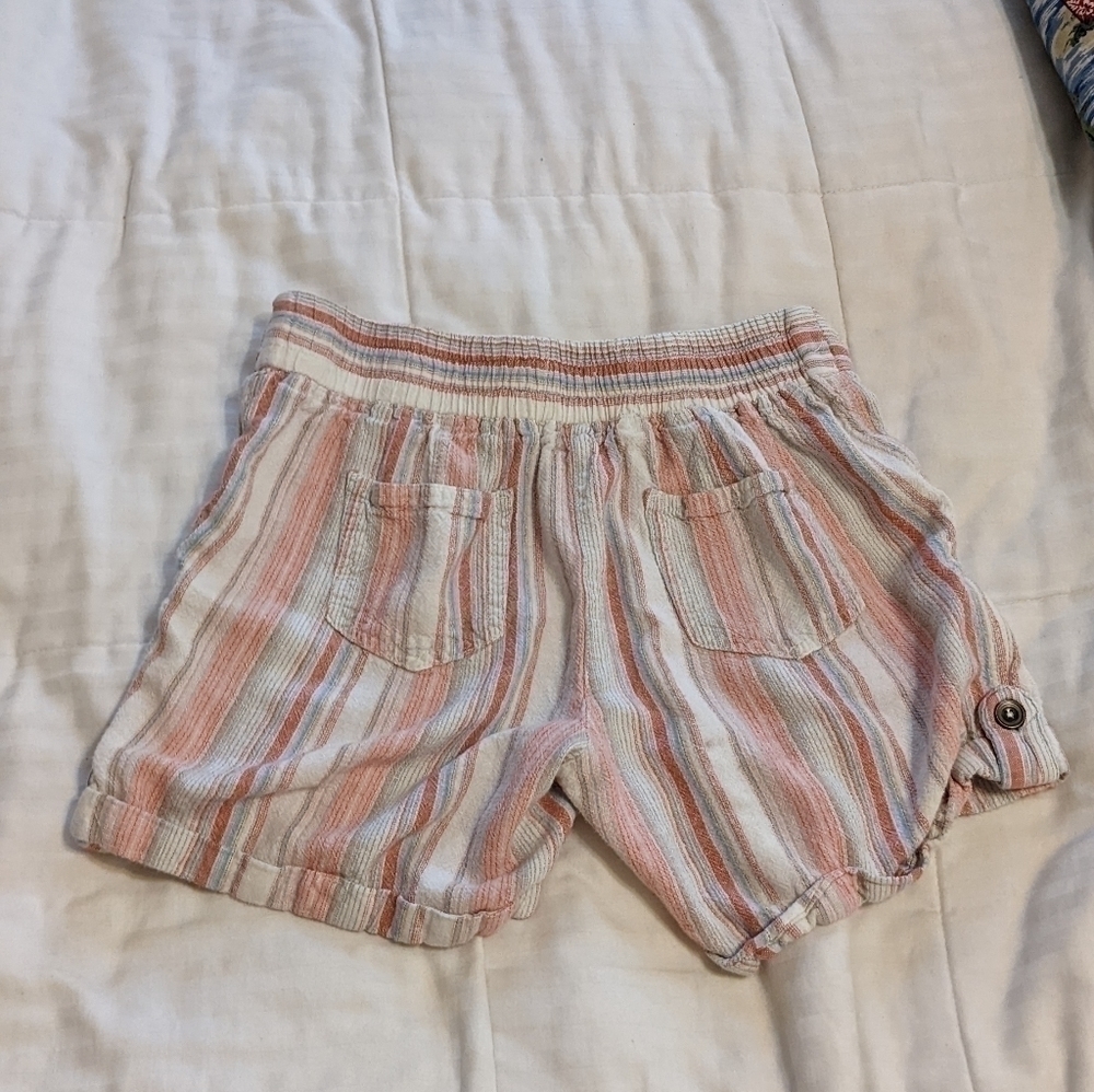 Linen Blend Per SE elastic waist shorts size Small - Picture 2 of 9